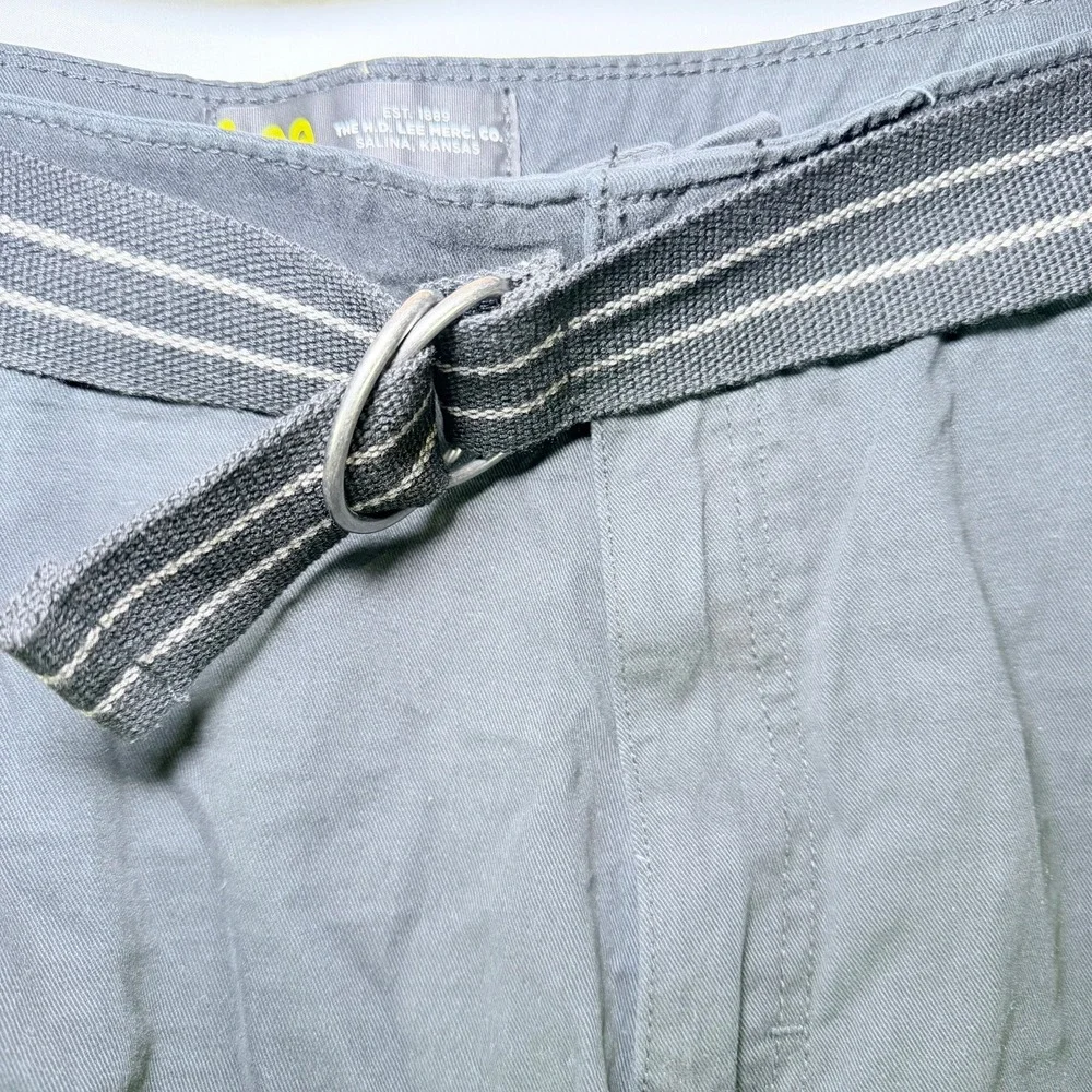 Lee Men's Cargo Shorts Size‎ 40 Gray Cotton D-Ring Belt Pockets